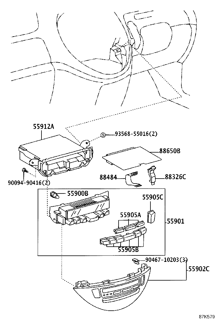 55902-28240 PANEL SUB-ASSY, AIR CONDITIONER product image