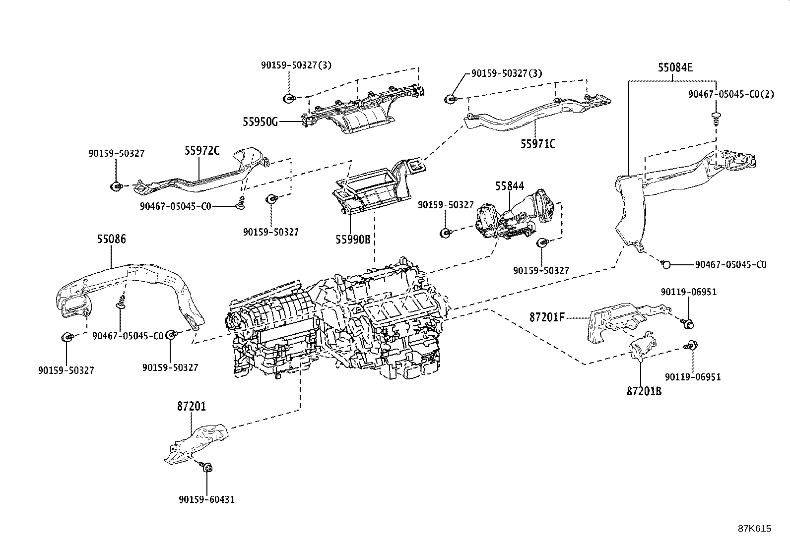 55844-60370 DUCT, HEATER TO REGISTER, NO.2 product image
