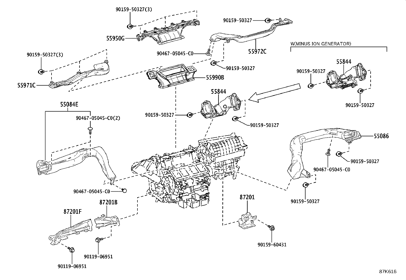55844-60370 DUCT, HEATER TO REGISTER, NO.2 product image