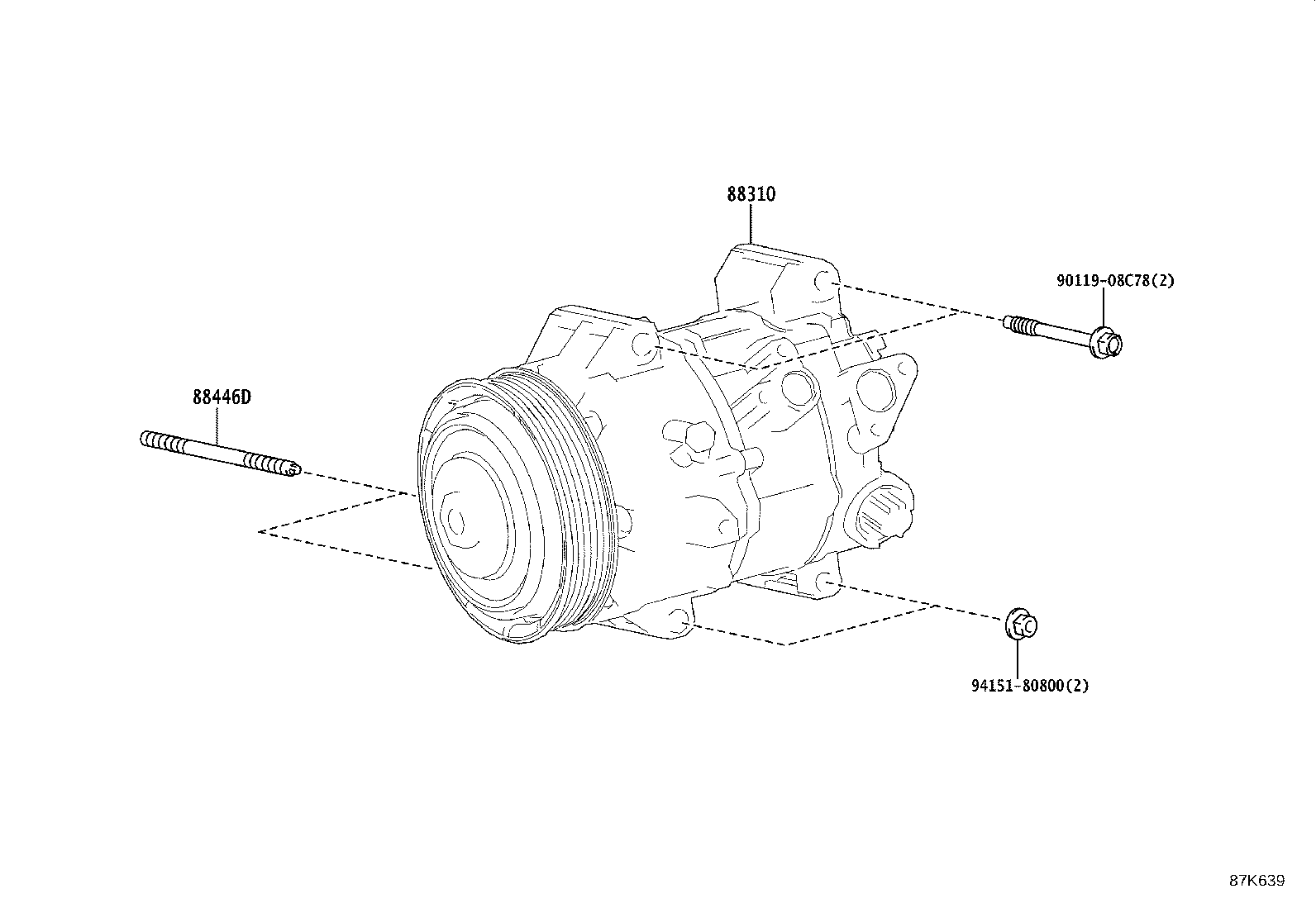 88310-28660 COMPRESSOR ASSY, W/PULLEY product image