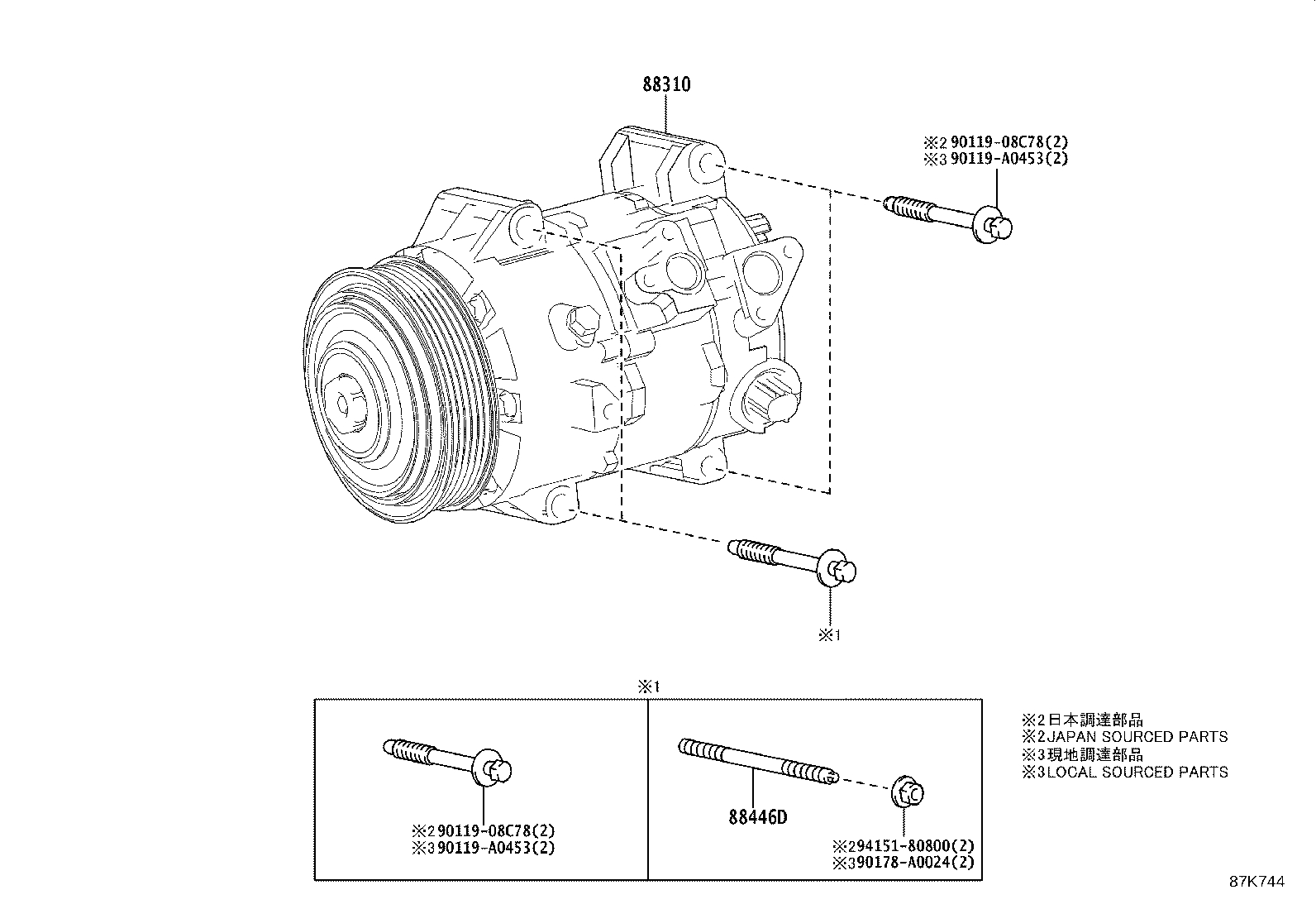 88310-F6010 COMPRESSOR ASSY, W/PULLEY product image