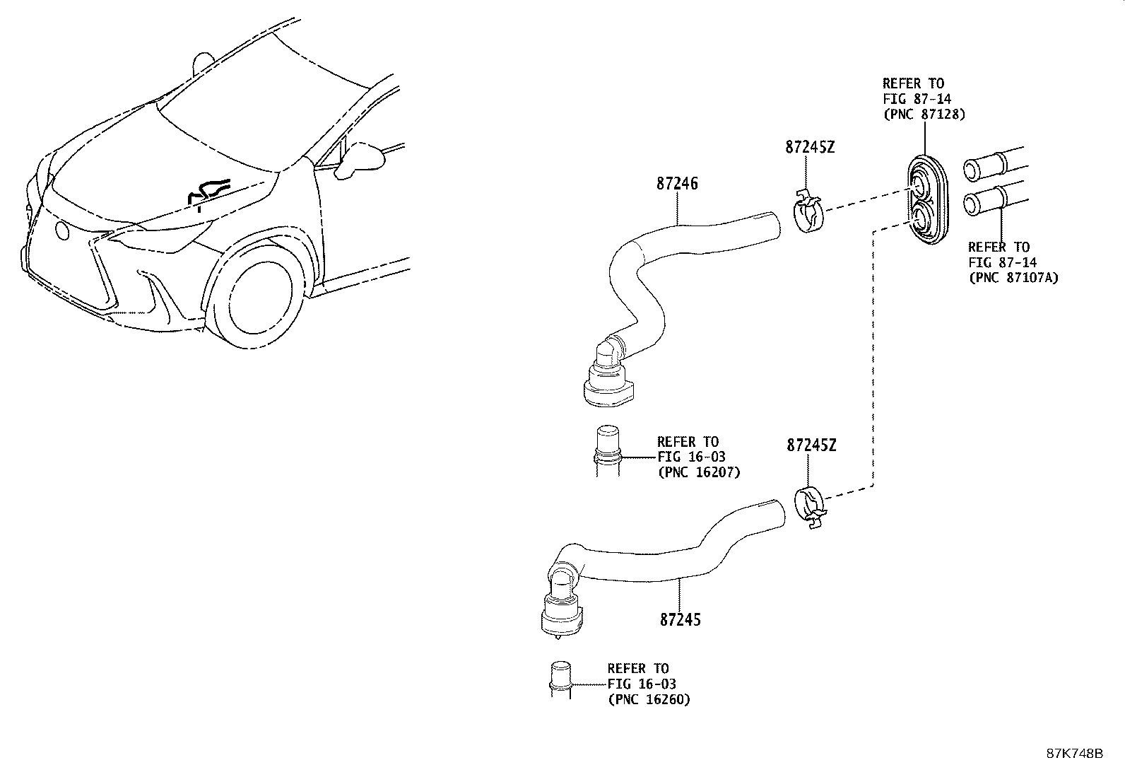 Toyota 87245-F6010 HOSE, HEATER WATER