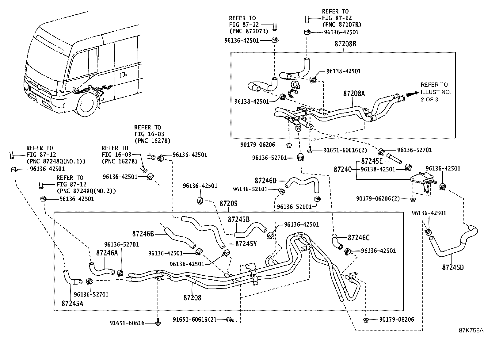 87208-36E80 PIPE SUB-ASSY, HEATER WATER, A product image