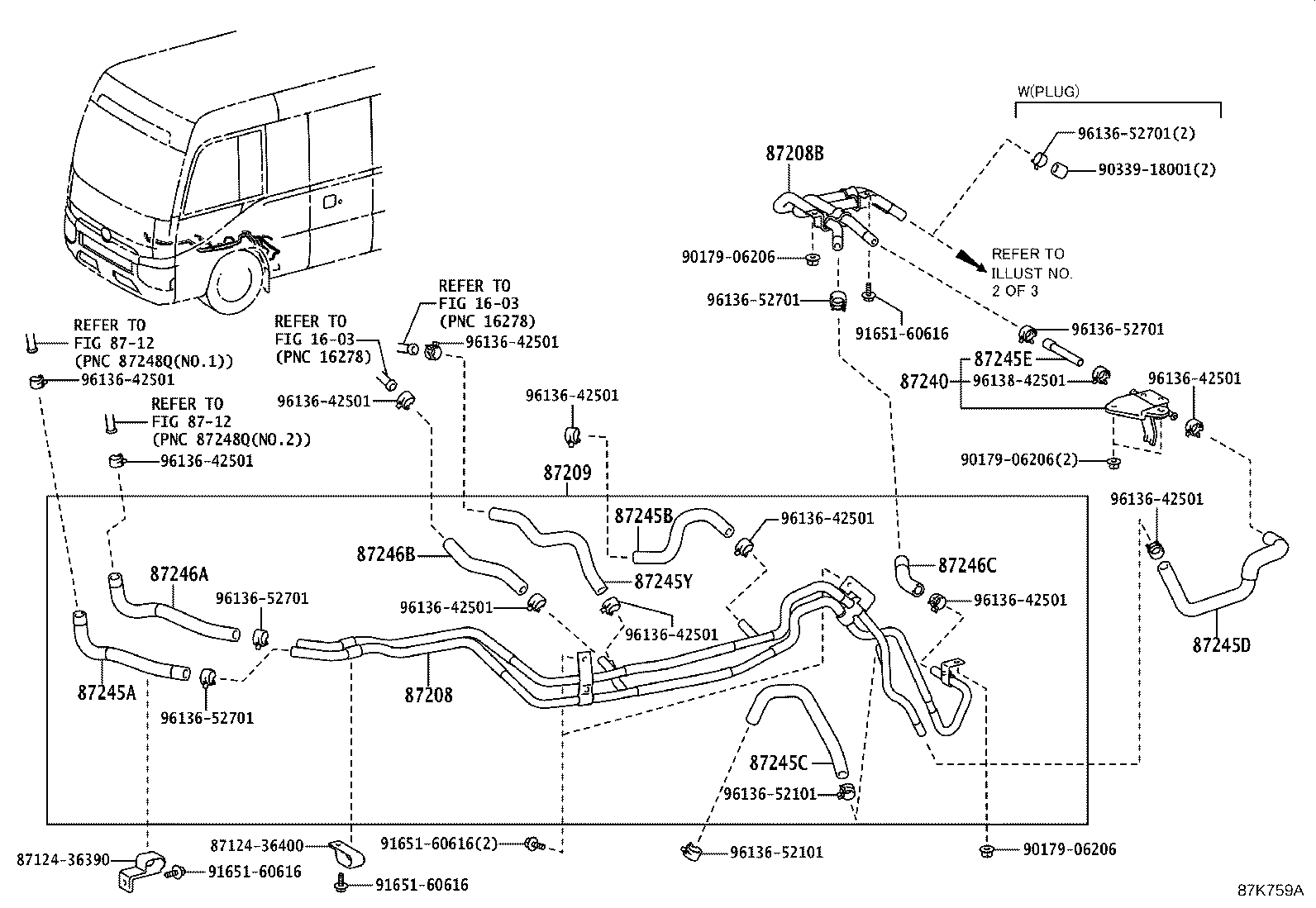 87208-36E80 PIPE SUB-ASSY, HEATER WATER, A product image