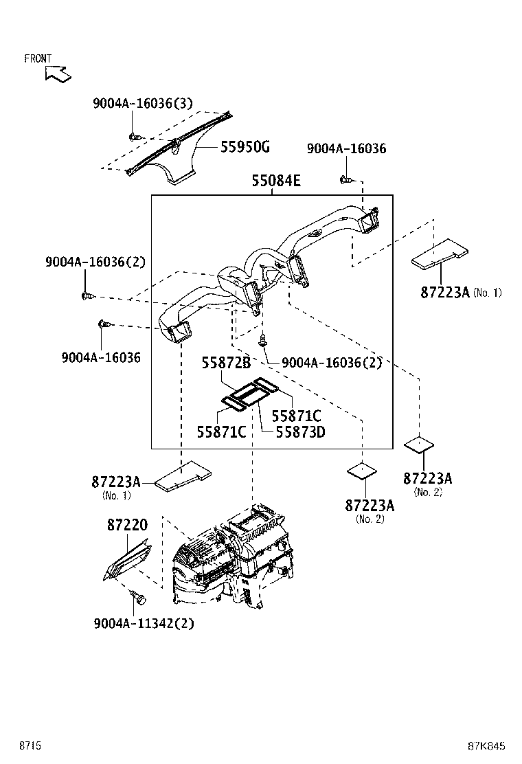 55871-BZ030 SEAL, AIR DUCT product image