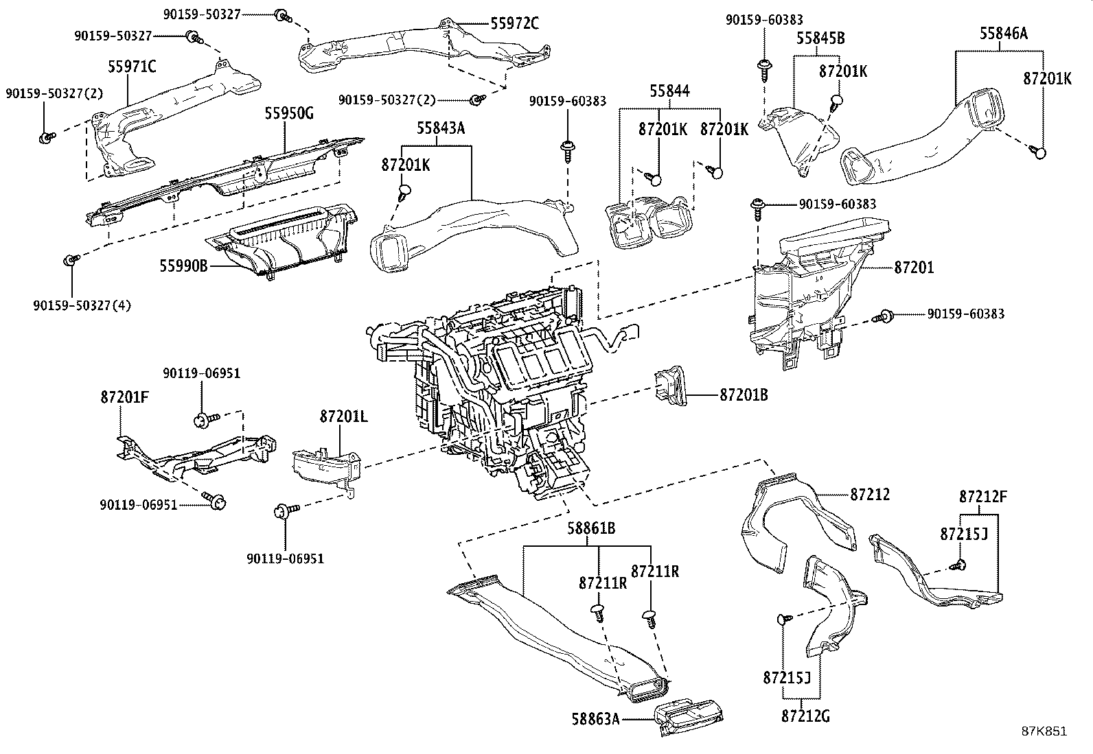55844-42140 DUCT, HEATER TO REGISTER, NO.2 product image