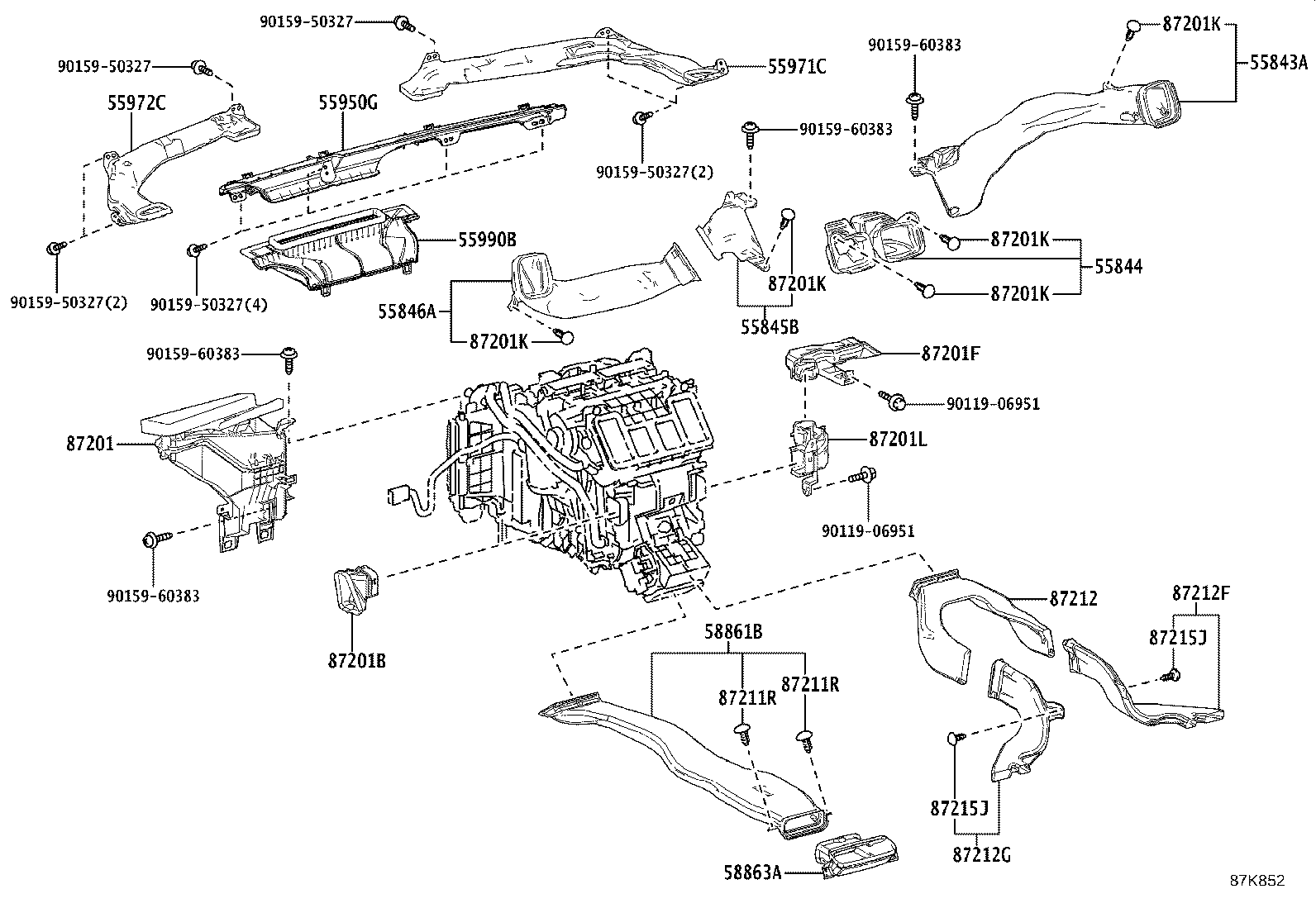 55844-42140 DUCT, HEATER TO REGISTER, NO.2 product image