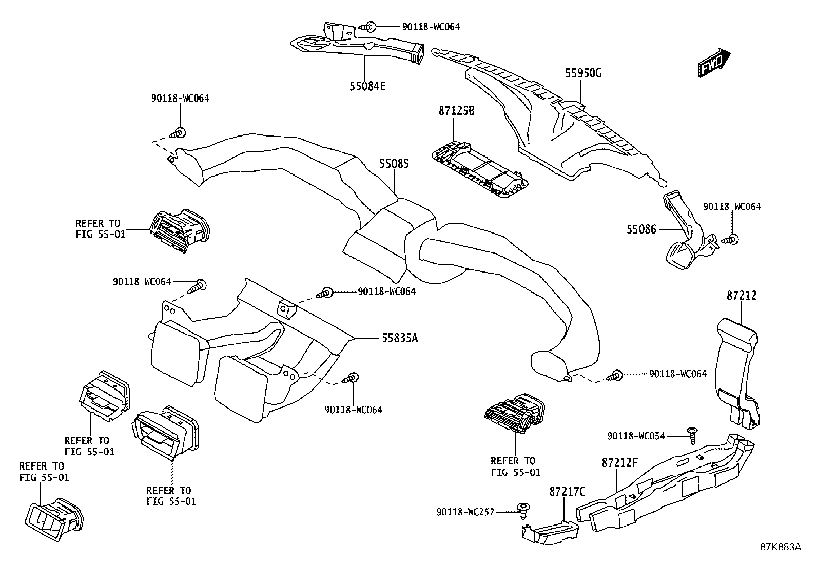 55870-WC025 DUCT SUB-ASSY, HEATER TO REGISTER, NO.2 product image
