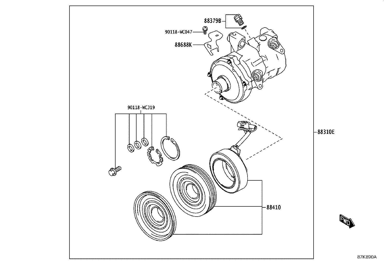 88397-WC002 BRACKET, COOLER COMPRESSOR product image