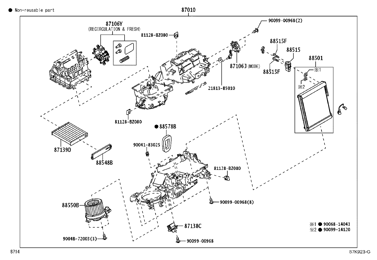 87010-BZB80 UNIT ASSY, AIR CONDITIONER product image