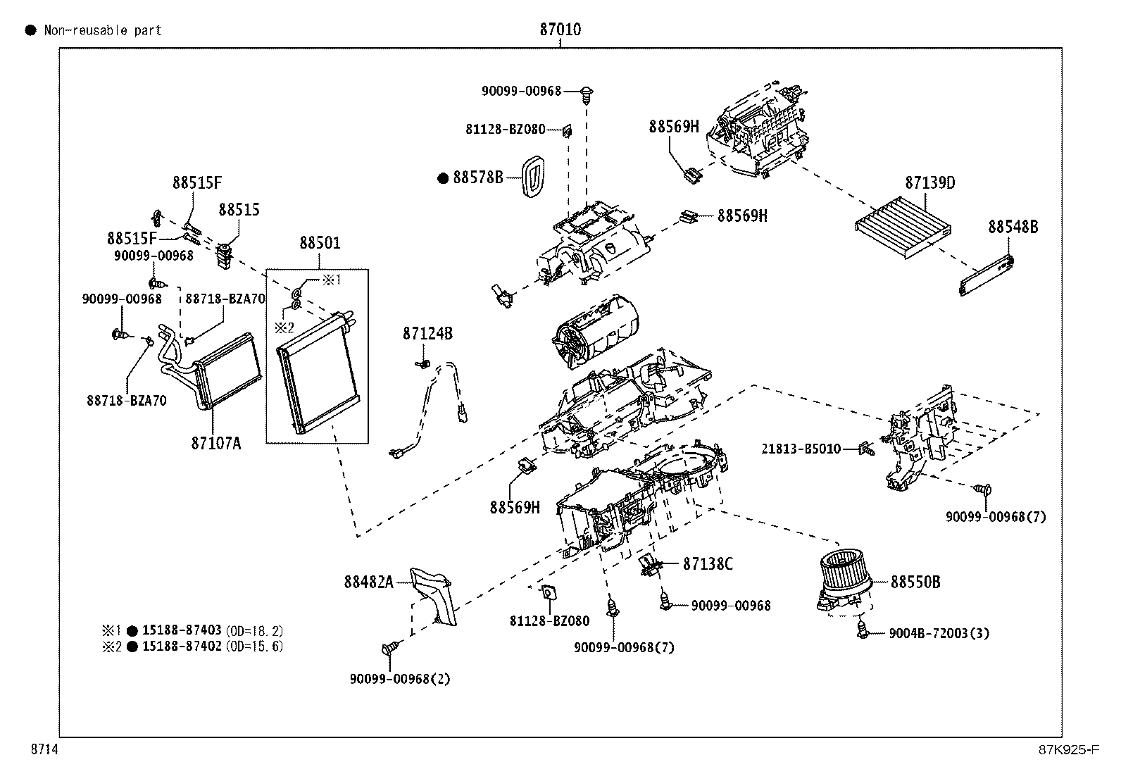 87010-BZB80 UNIT ASSY, AIR CONDITIONER product image