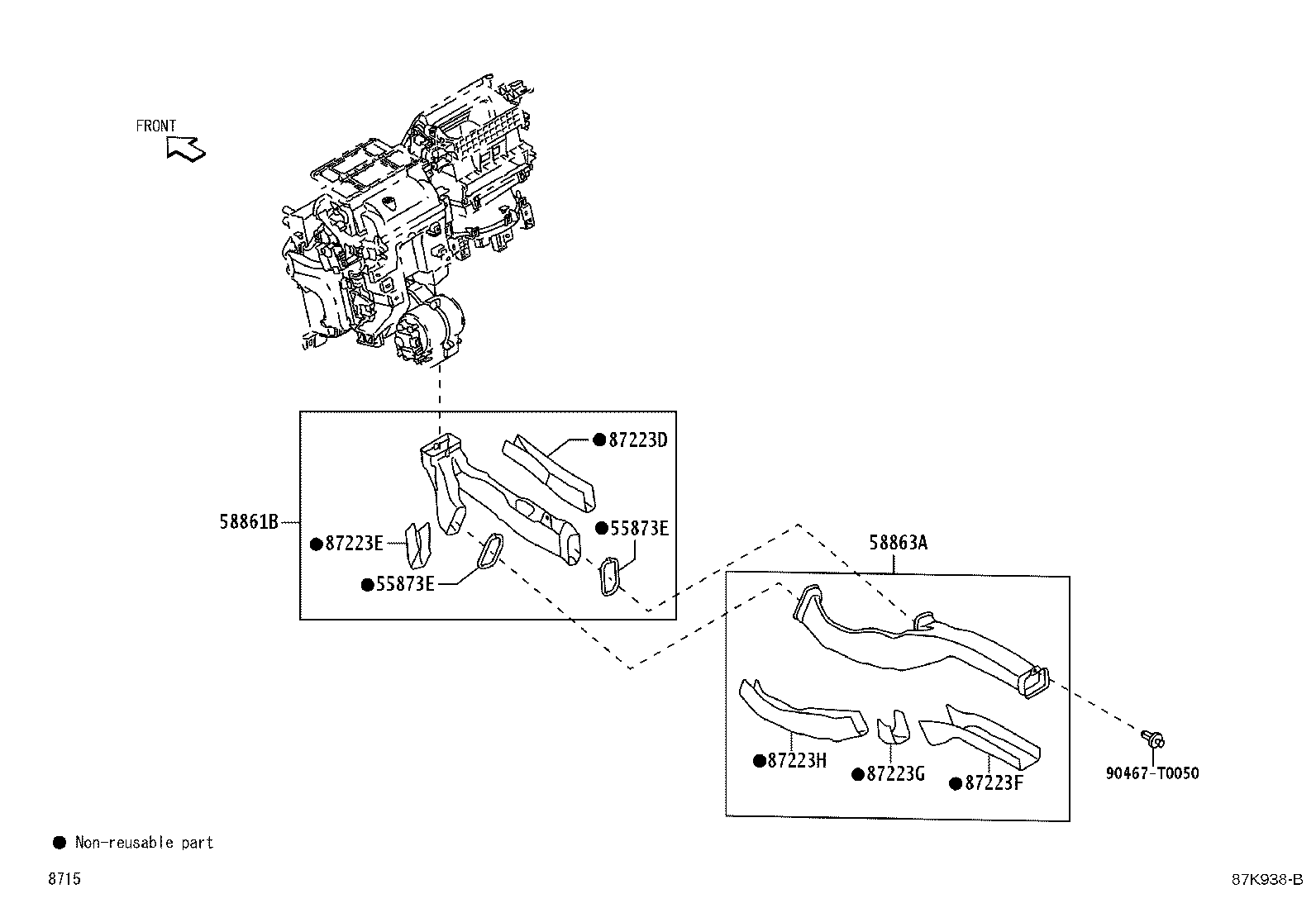 55962-BZ080 DUCT, SIDE DEFROSTER NOZZLE, NO.2 product image