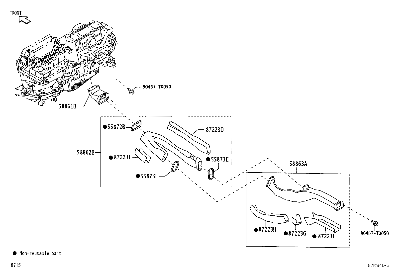55962-BZ080 DUCT, SIDE DEFROSTER NOZZLE, NO.2 product image