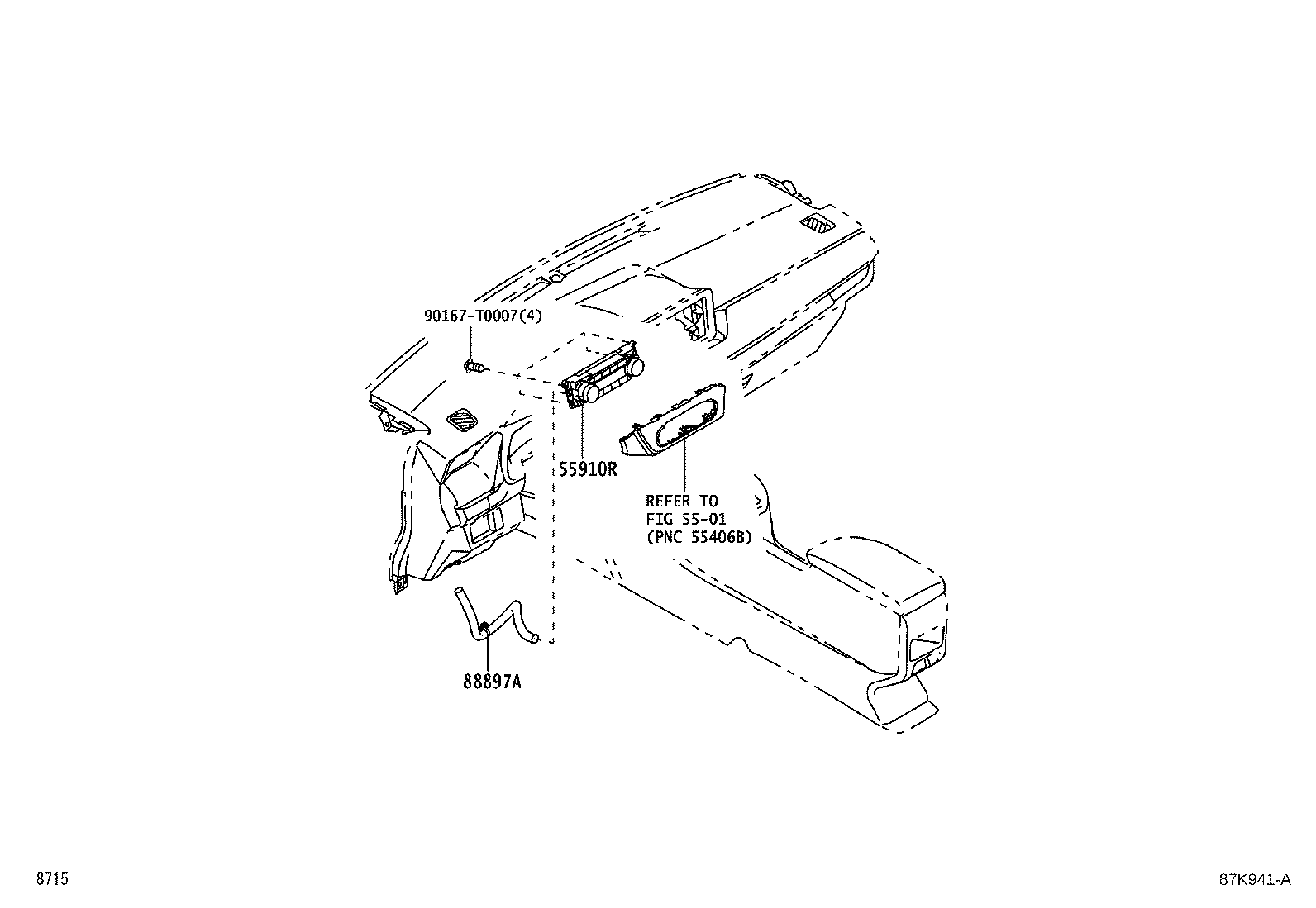 55962-BZ080 DUCT, SIDE DEFROSTER NOZZLE, NO.2 product image