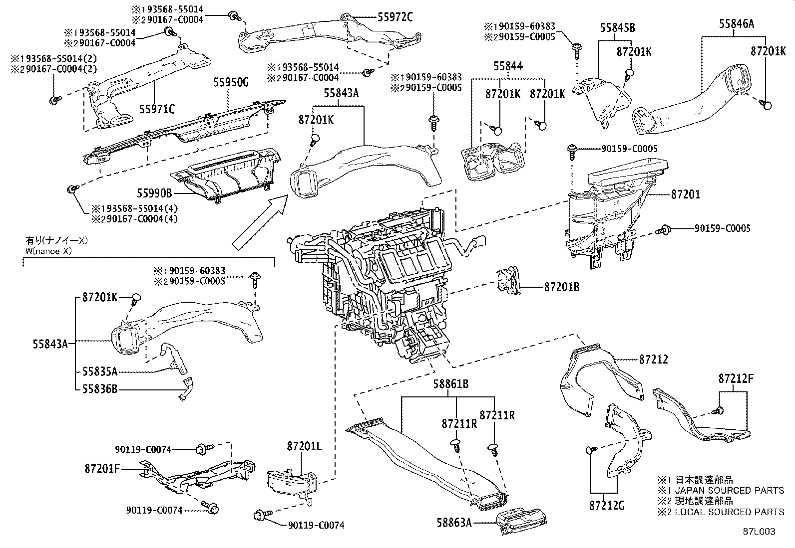 55844-0R110 DUCT, HEATER TO REGISTER, NO.2 product image