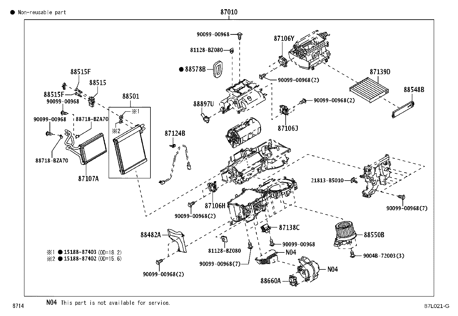 87010-BZB80 UNIT ASSY, AIR CONDITIONER product image