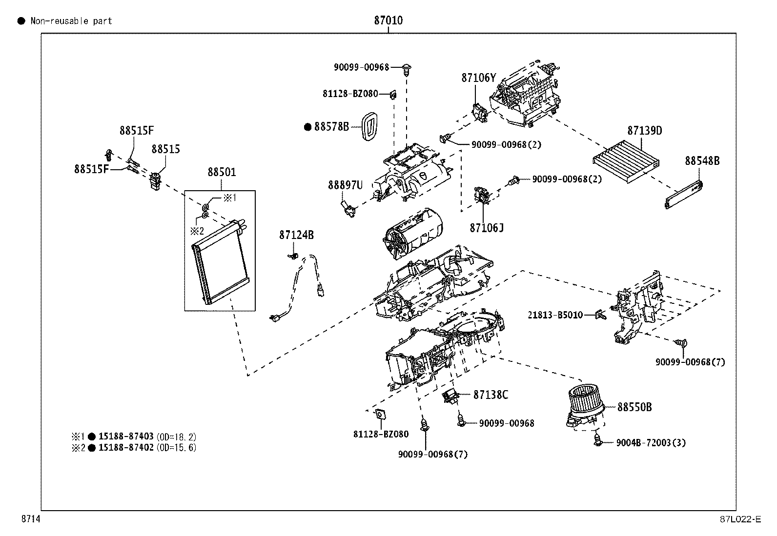 87010-BZB80 UNIT ASSY, AIR CONDITIONER product image
