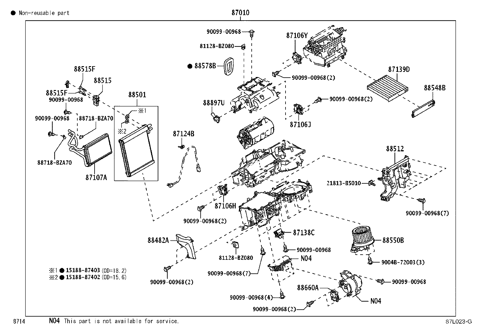 87010-BZB80 UNIT ASSY, AIR CONDITIONER product image