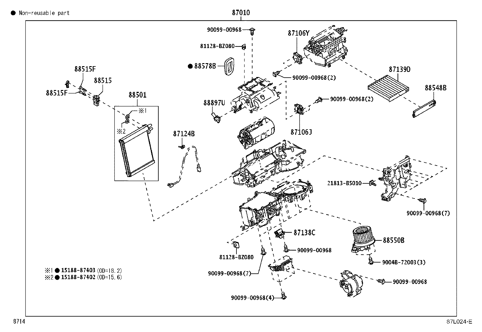 87010-BZB80 UNIT ASSY, AIR CONDITIONER product image