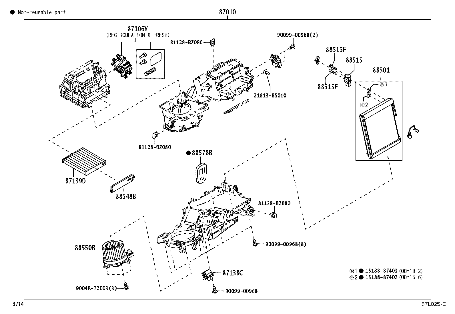 87010-BZB80 UNIT ASSY, AIR CONDITIONER product image