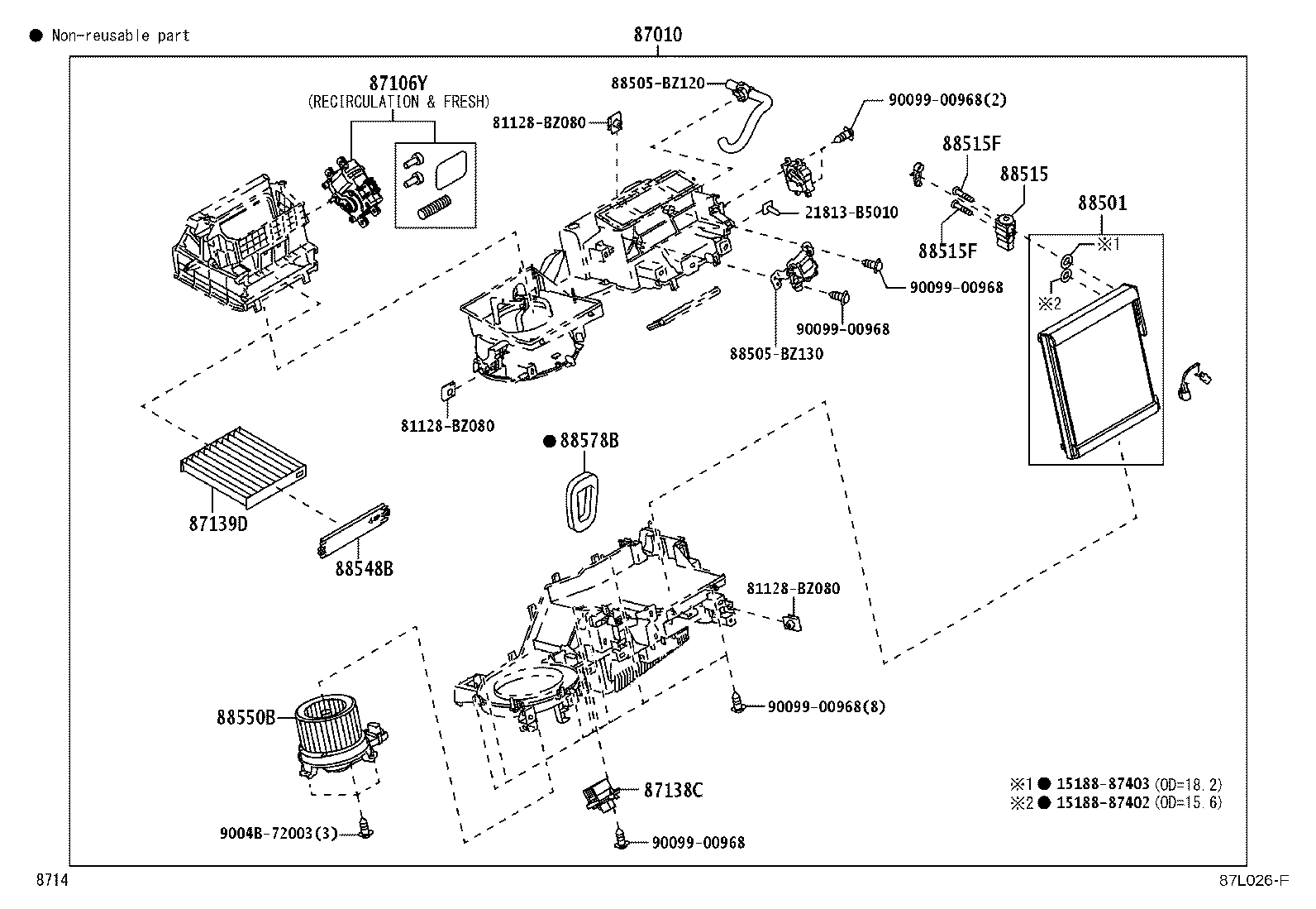 87010-BZB80 UNIT ASSY, AIR CONDITIONER product image