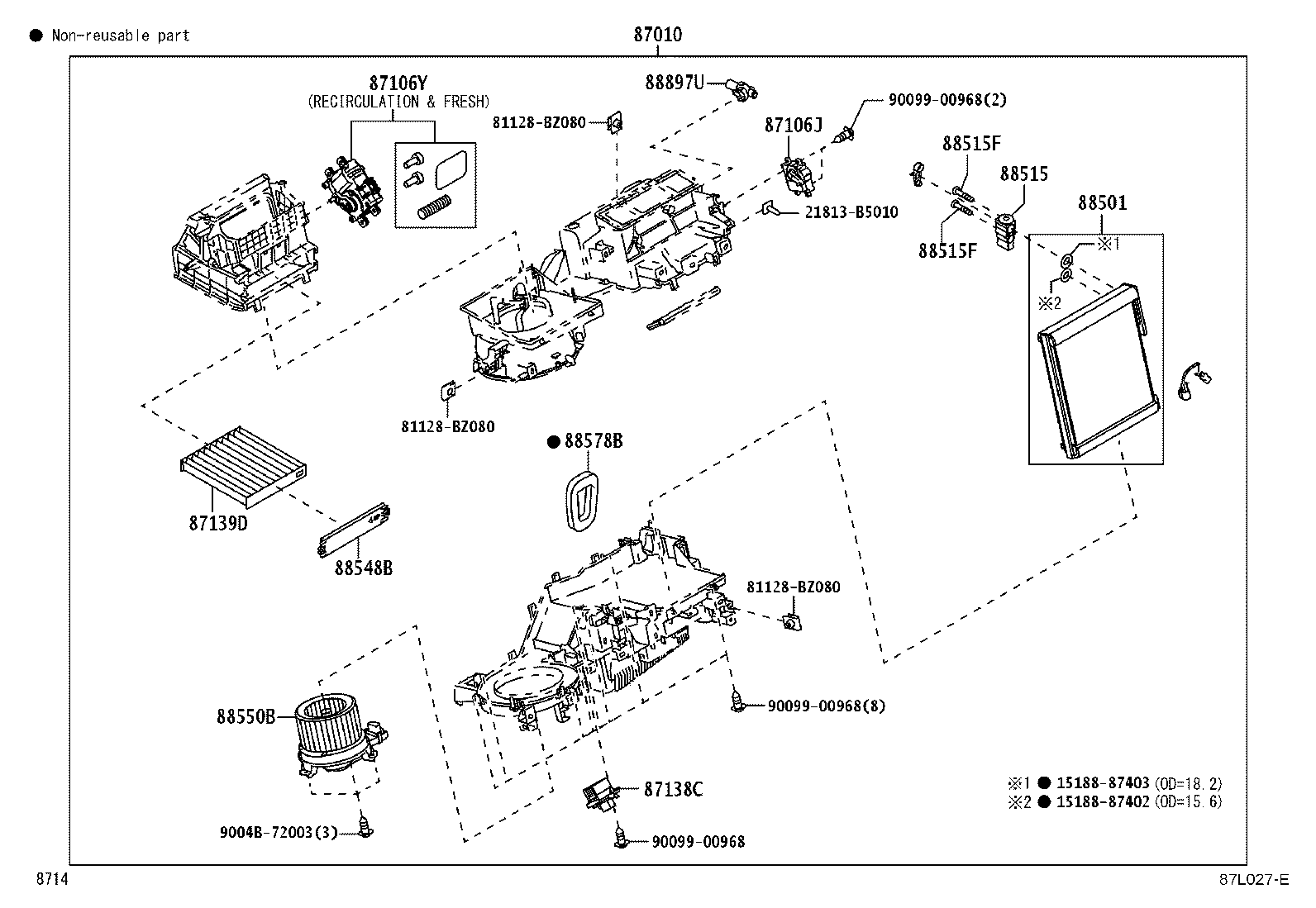 87010-BZB80 UNIT ASSY, AIR CONDITIONER product image