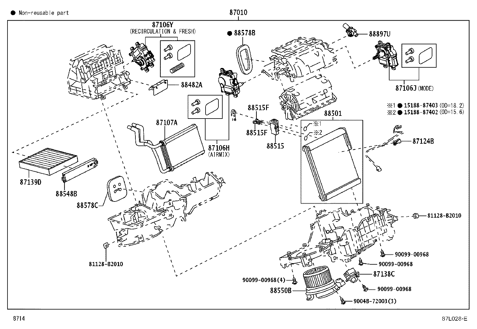 87010-BZB80 UNIT ASSY, AIR CONDITIONER product image