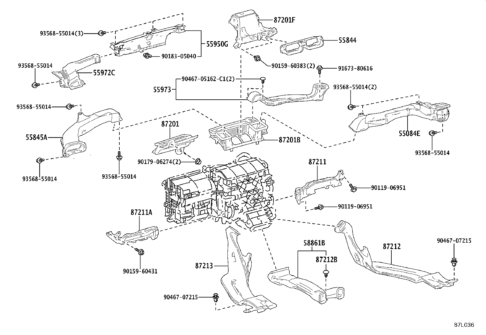 55840-30090 DUCT ASSY, HEATER TO REGISTER, NO.6 product image