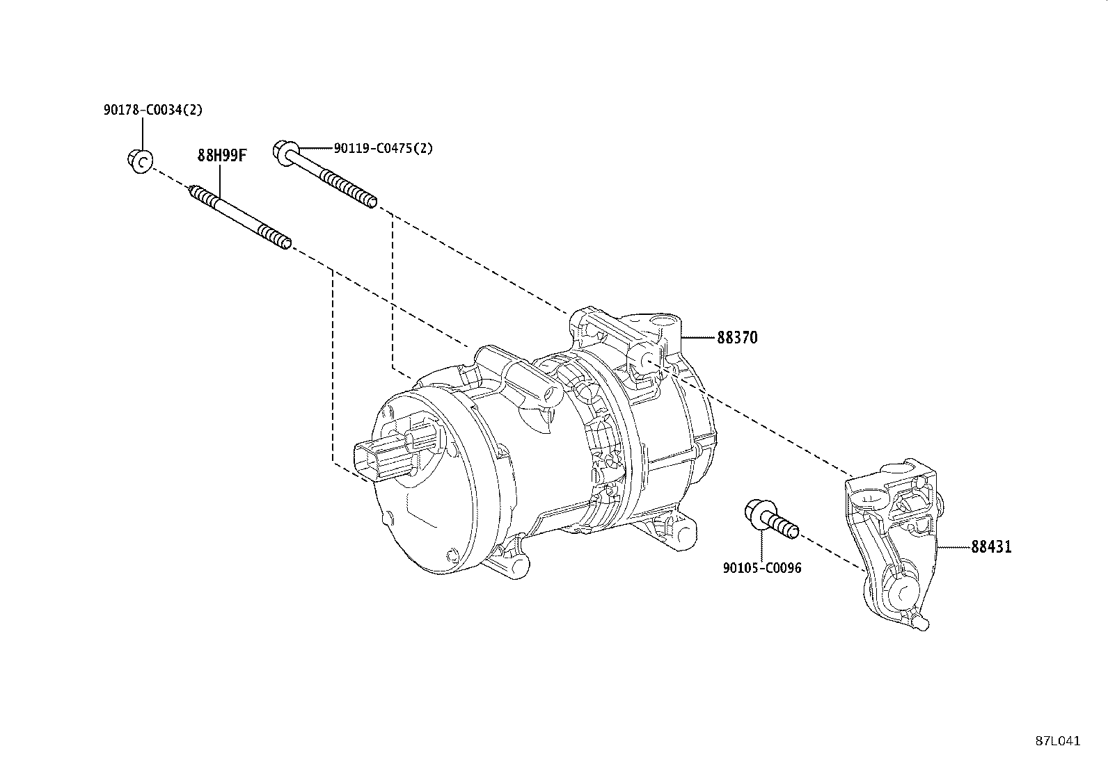 88370-0R030 COMPRESSOR ASSY, W/MOTOR product image