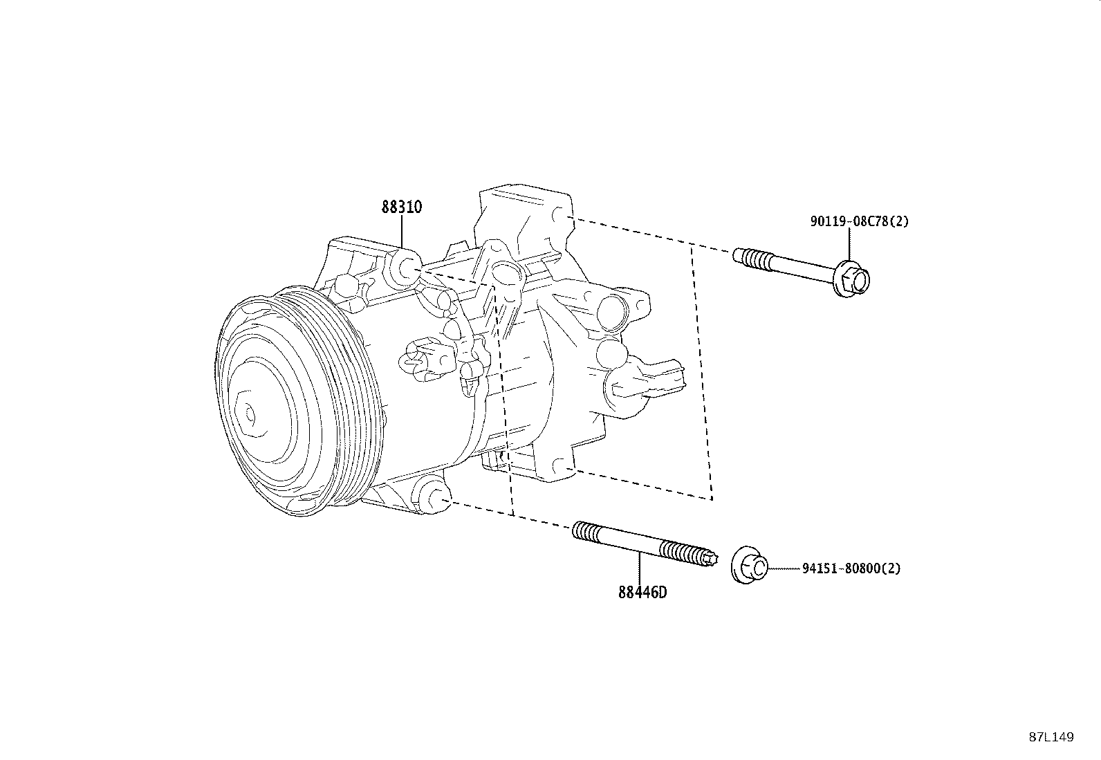 88431-76010 BRACKET, COMPRESSOR MOUNTING, NO.1 product image