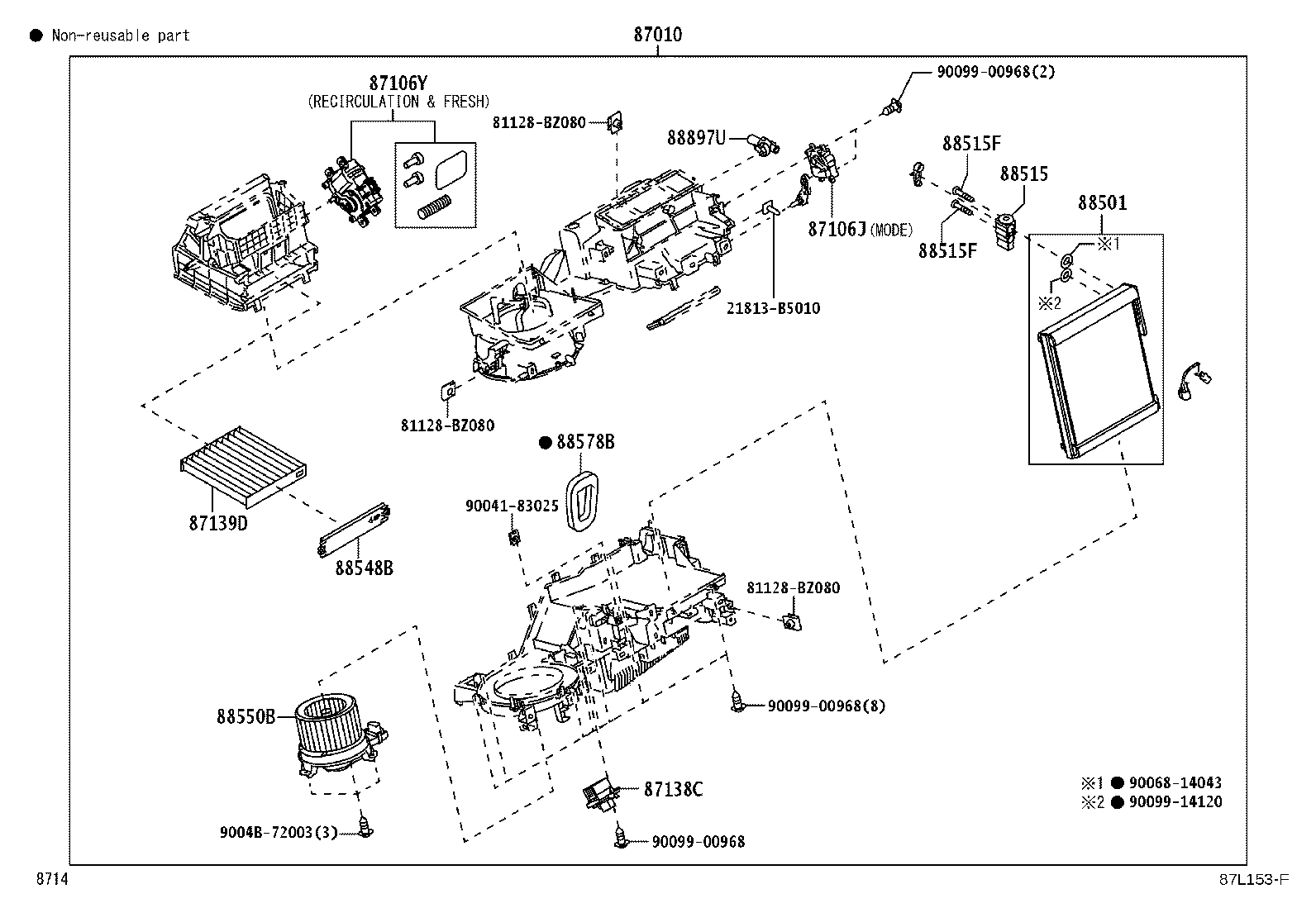 87010-BZB80 UNIT ASSY, AIR CONDITIONER product image