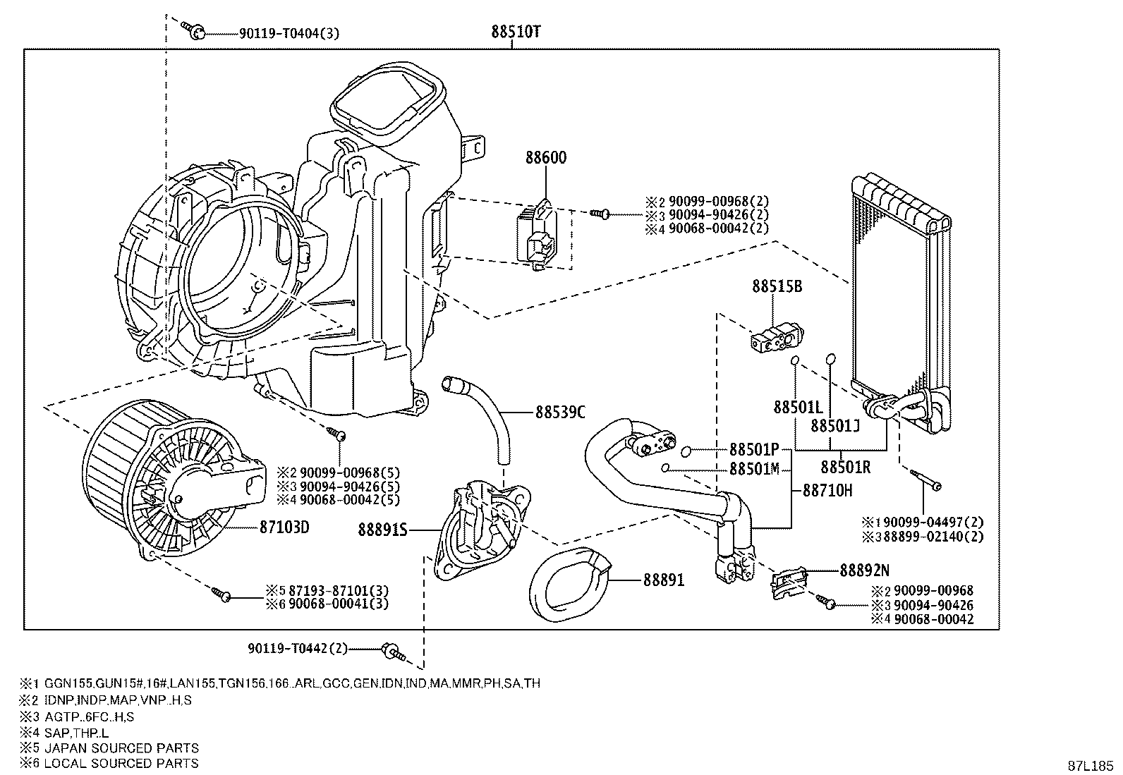 88515-0K660 VALVE, REAR COOLING UNIT EXPANSION product image