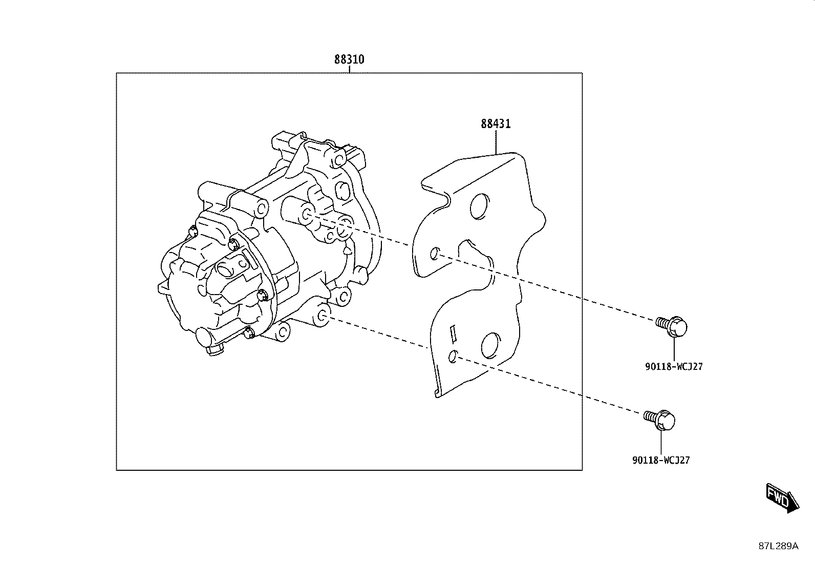 88310-WC007 COMPRESSOR ASSY, W/PULLEY product image
