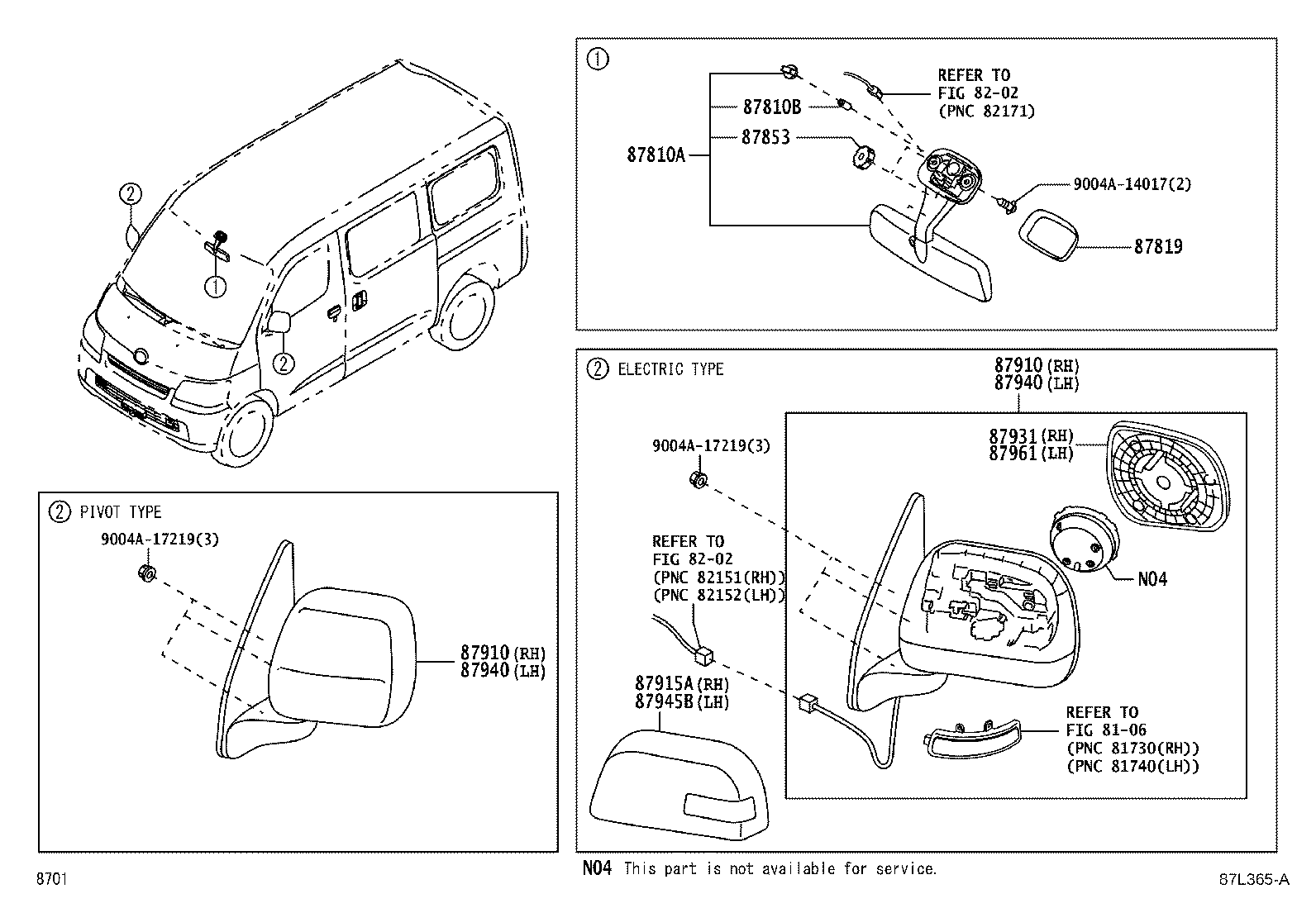 87931-BZ021 OUTER MIRROR, RH product image