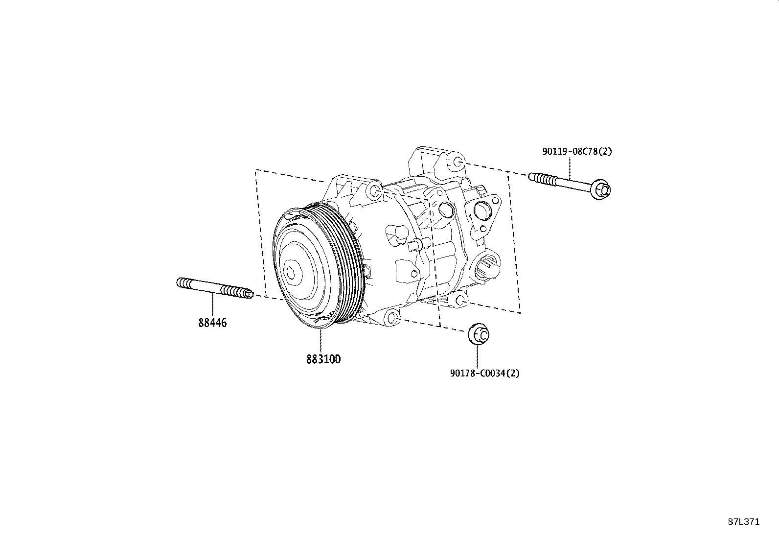 88370-0E010 COMPRESSOR ASSY, W/MOTOR product image