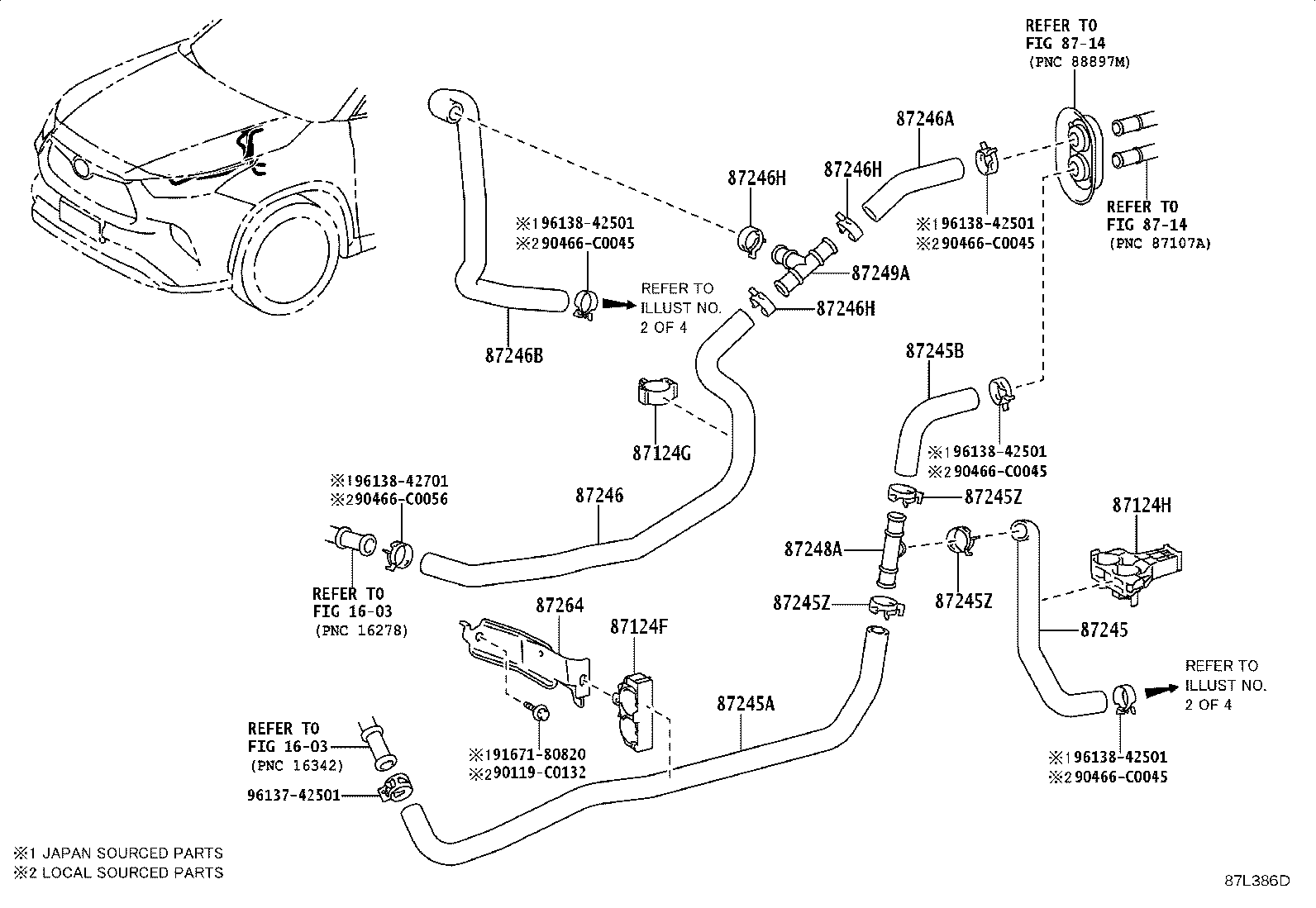 87245-0EA30 HOSE, HEATER WATER, OUTLET A product image