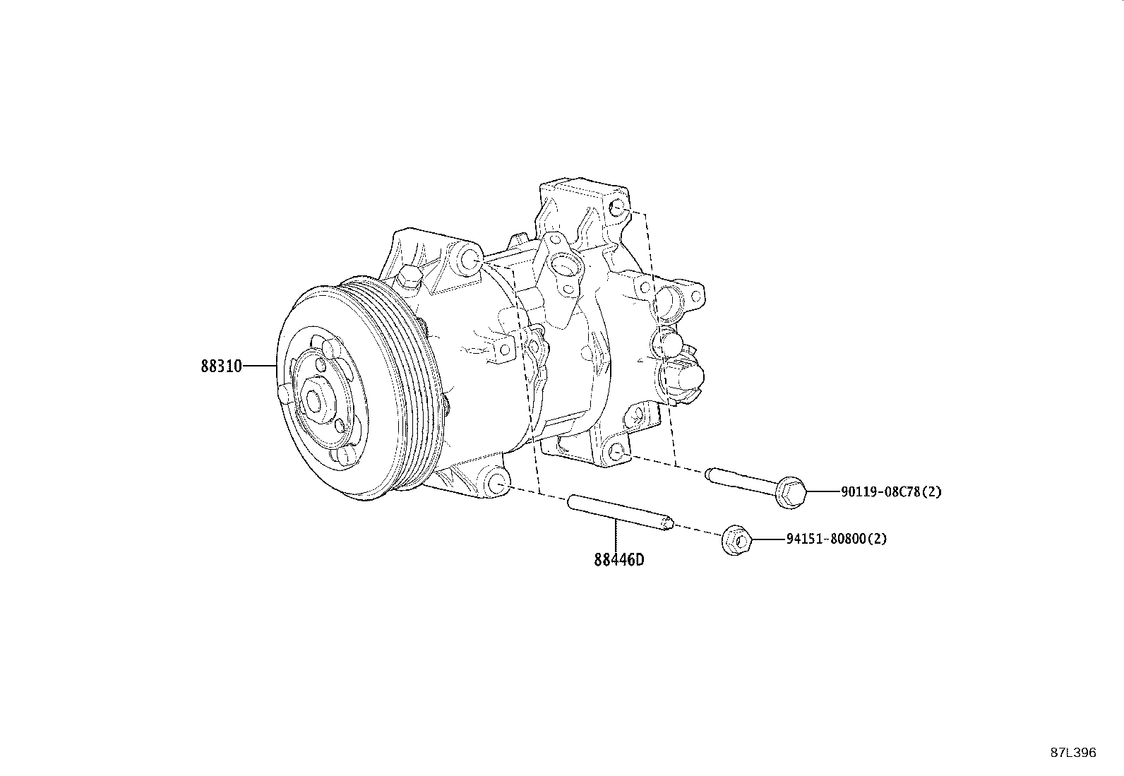 88310-12B70 COMPRESSOR ASSY, W/PULLEY product image