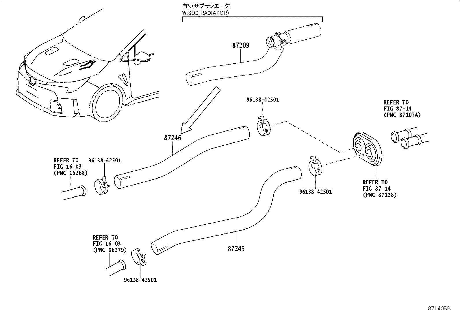 Toyota 87209-12820 HOSE SUB-ASSY, WATER