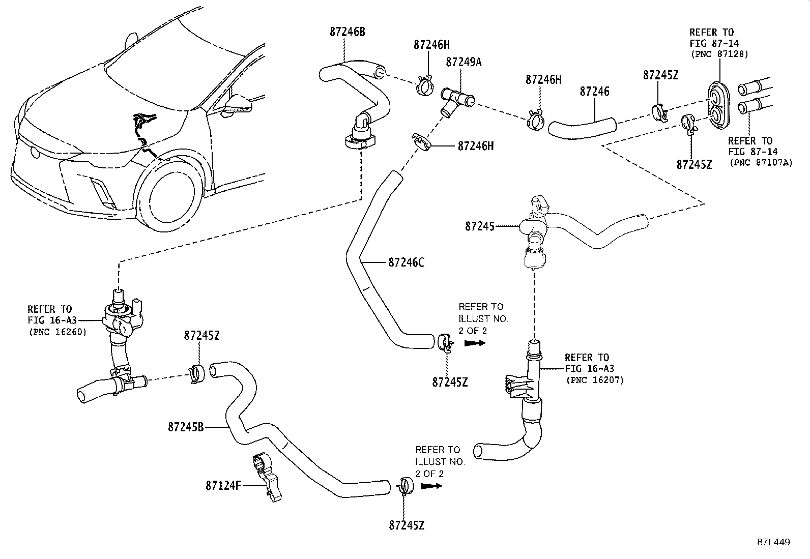 87209-0E830 HOSE, HEATER WATER, OUTLET B product image