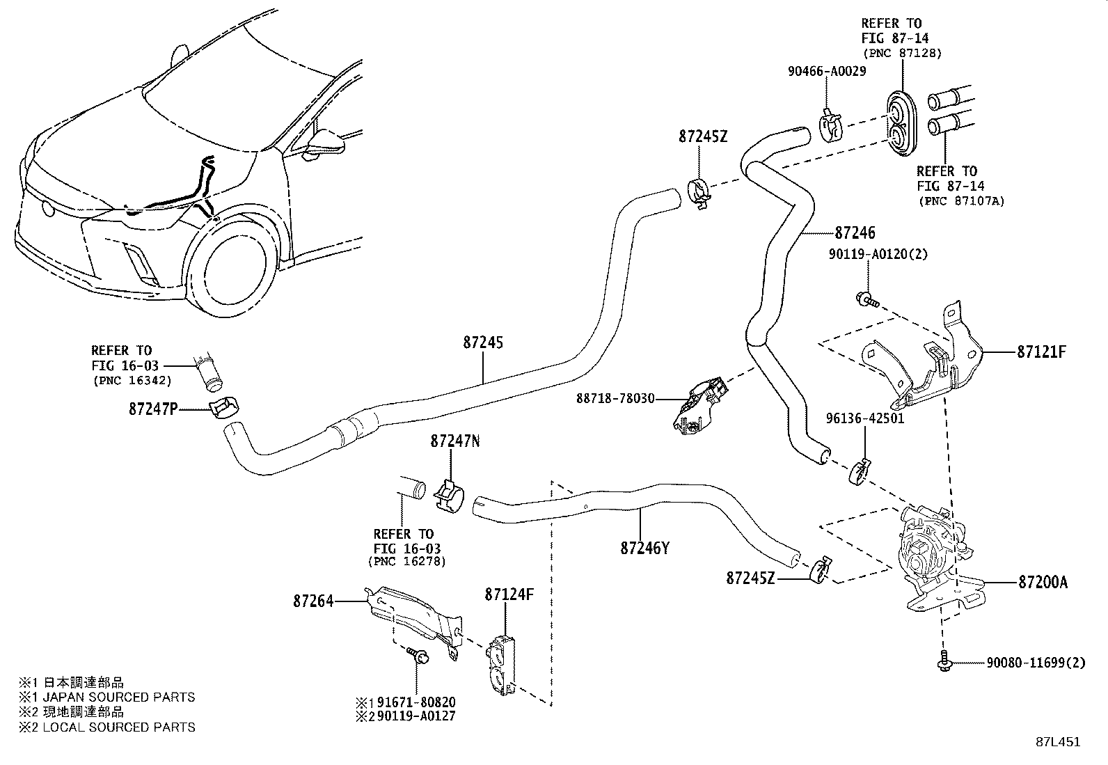 87209-0E830 HOSE, HEATER WATER, OUTLET B product image