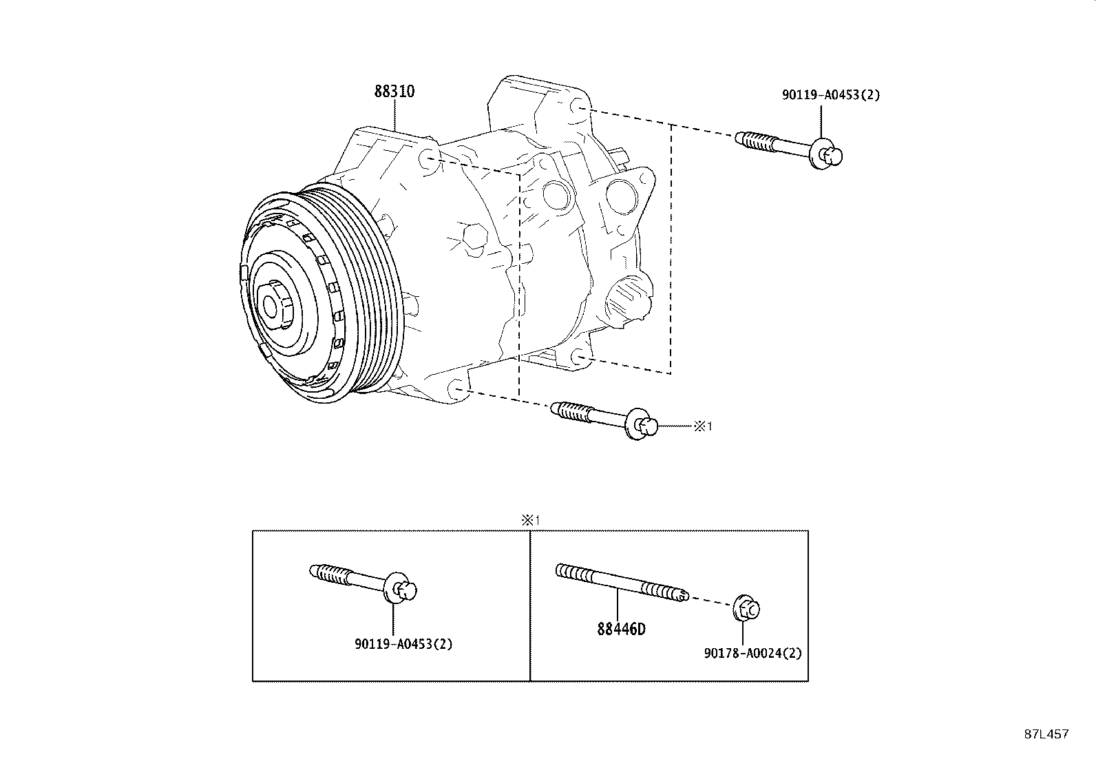 88370-0E040 COMPRESSOR ASSY, W/MOTOR product image