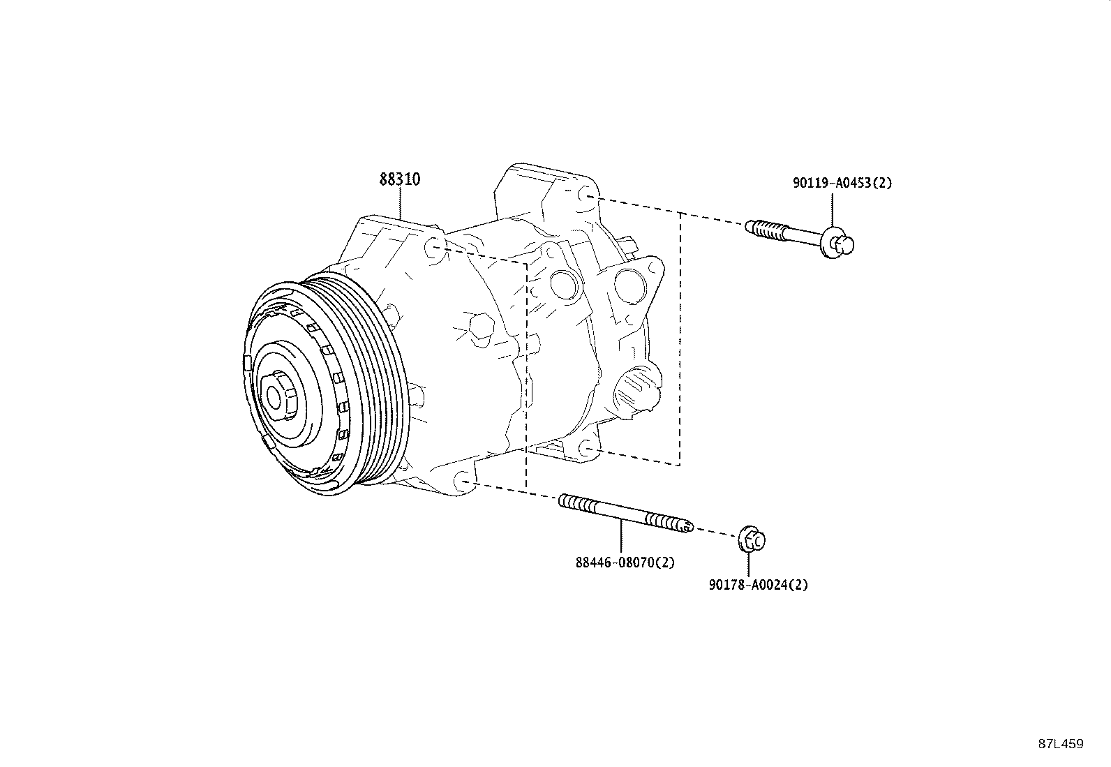 88370-08020 COMPRESSOR ASSY, W/MOTOR product image