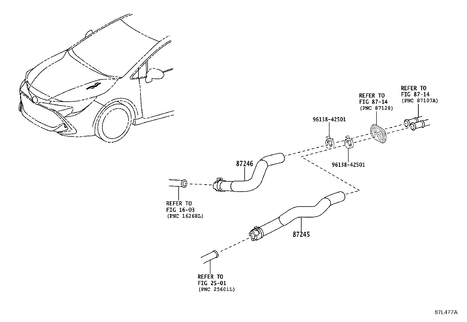 87245-10470 HOSE, HEATER WATER, INLET product image