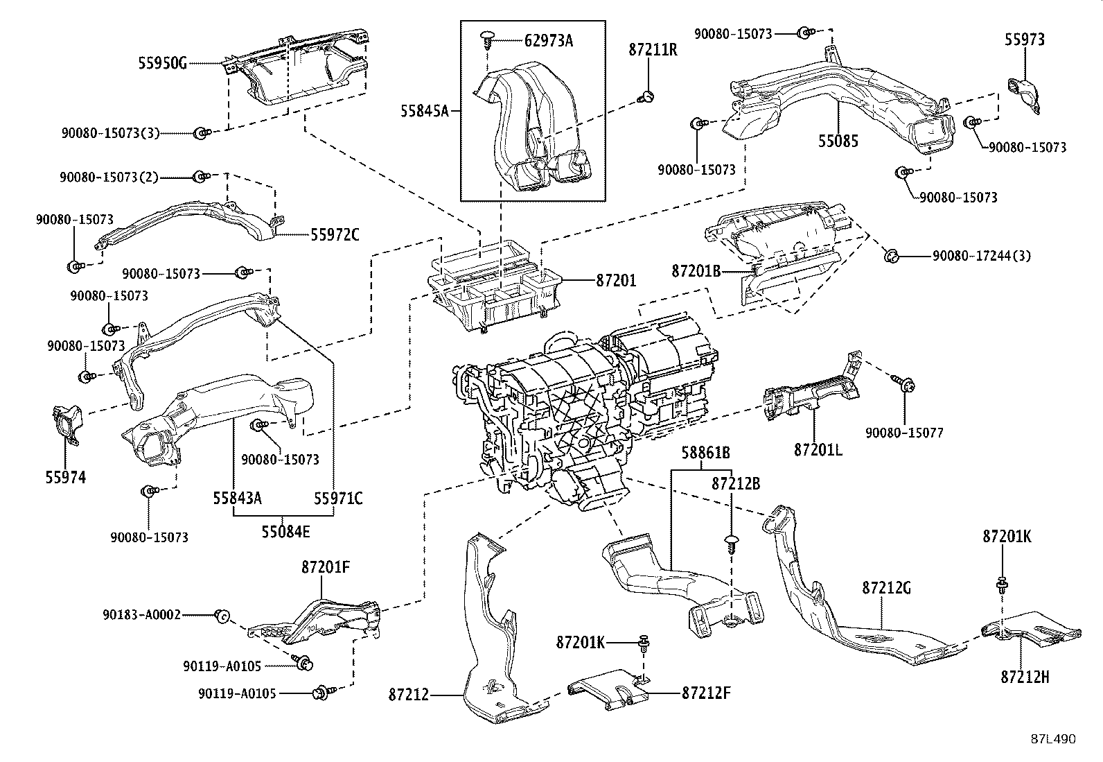 58861-0E080 DUCT, CONSOLE BOX, NO.1 product image