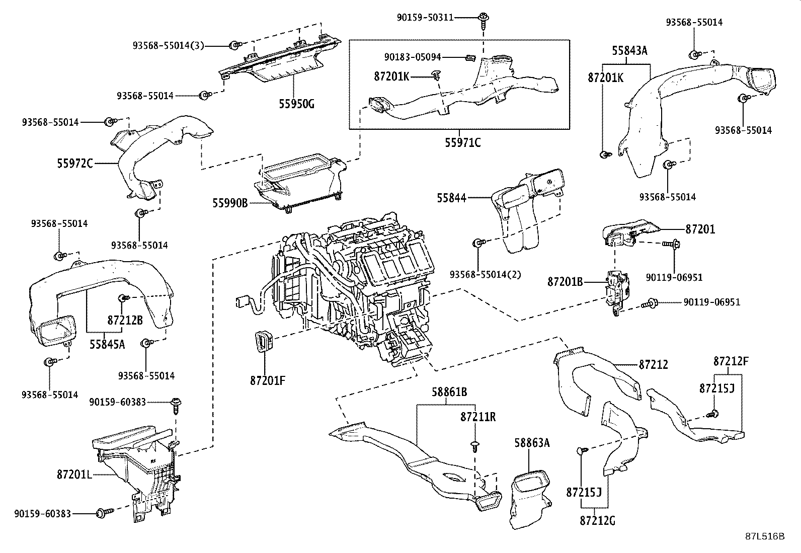 55844-46040 DUCT, HEATER TO REGISTER, NO.2 product image
