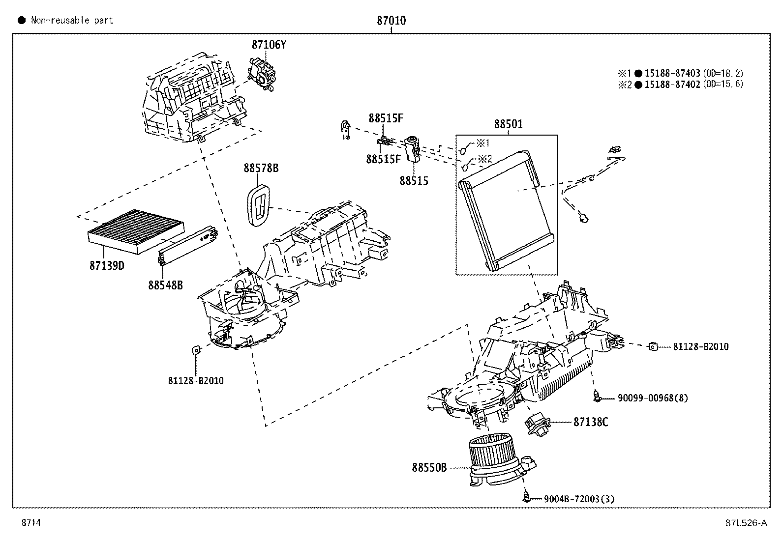 Toyota 87010-BZ790 UNIT ASSY, AIR CONDITIONER