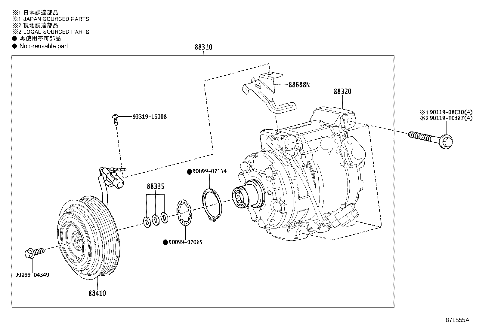 88310-VT030 COMPRESSOR ASSY, W/PULLEY product image
