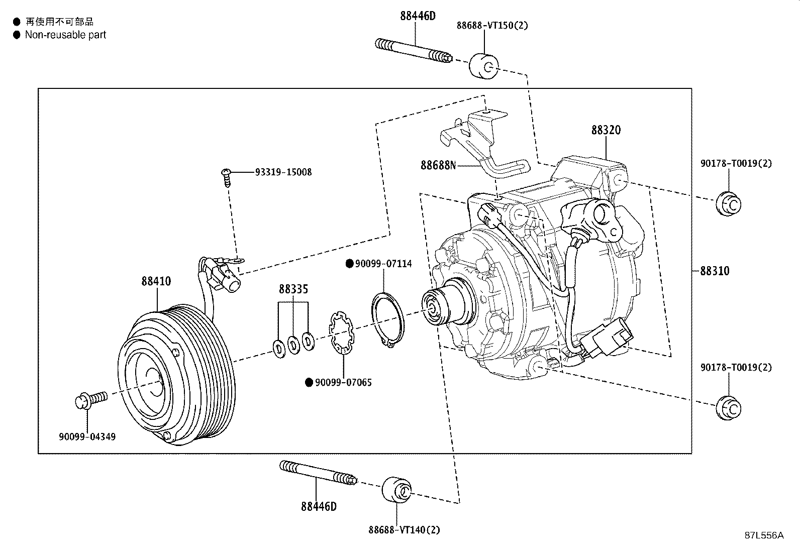 88310-VT030 COMPRESSOR ASSY, W/PULLEY product image