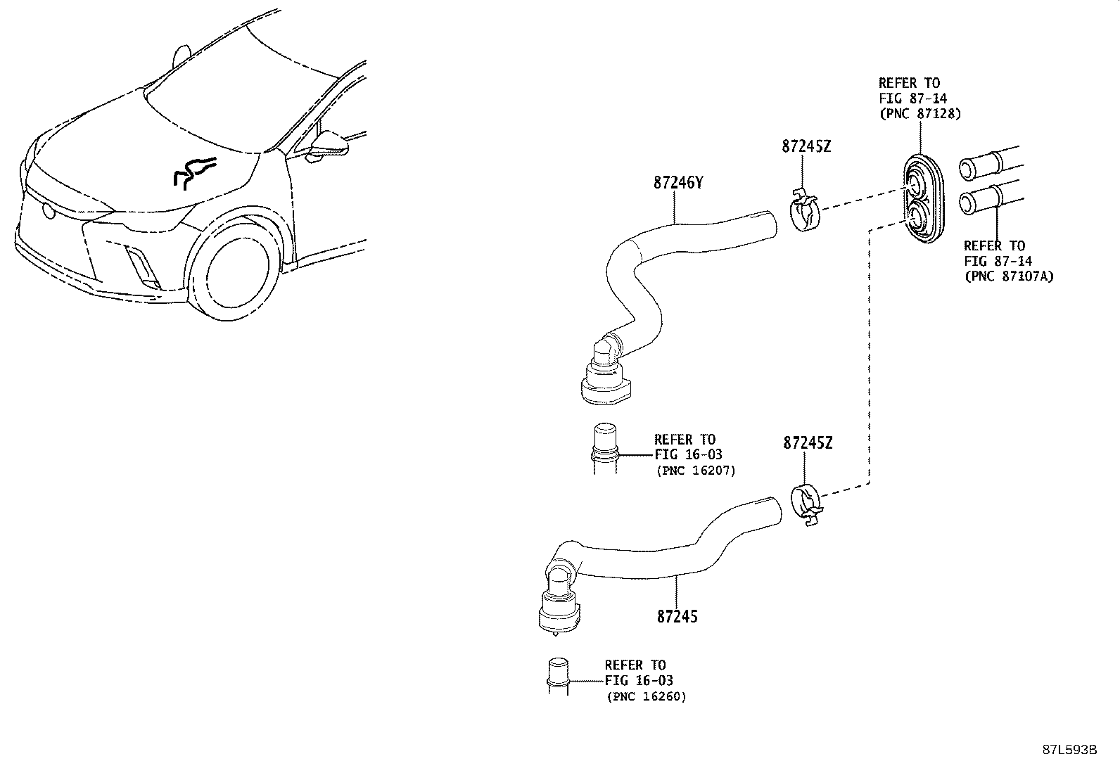 Toyota 87245-42690 HOSE, HEATER WATER, INLET