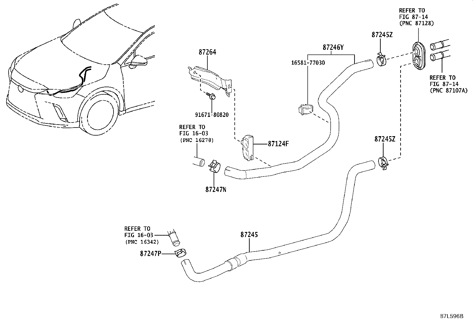 16581-36140 CLAMP, HEATER HOSE, NO.1 product image